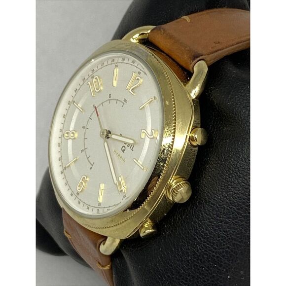 Fossil FTW1201 Women's Brown Leather Analog White Dial Hybrid Smartwatch XX726 - Picture 4 of 12